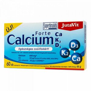 JutaVit Calcium Forte +K2 +D3-vitamin tabletta 60 db kép