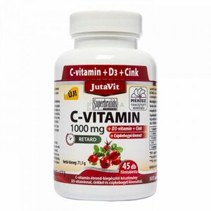 JutaVit C-vitamin 1000 mg csipkebogyó + D3 + cink retard filmtabletta 45 db kép