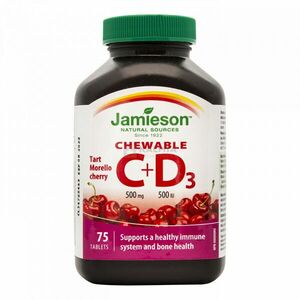 Jamieson C-vitamin 500 mg +D3-vitamin 500Iu szopogató tabletta 75 db kép