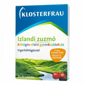 Klosterfrau Izlandi Zuzmó köhögés elleni tabletta gyermekeknek 24 db kép