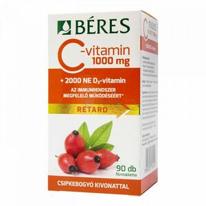 Béres C-vitamin 1000 mg filmtabletta csipkebogyó kivonattal + 2000 NE D3 90 db kép