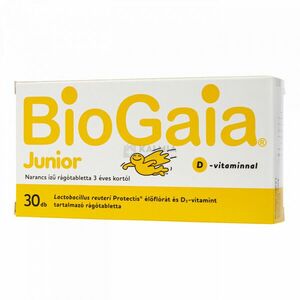 Biogaia Junior + D-vitamin étrend-kiegészítő rágótabletta 30 db kép