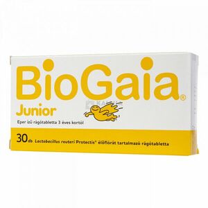 Biogaia Junior eper ízű étrend-kiegészítő rágótabletta 30 db kép