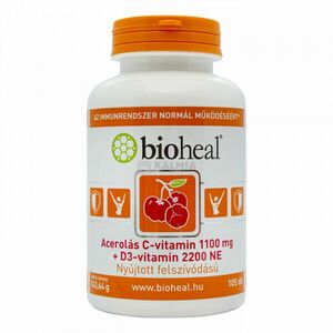 Bioheal Acerolás C-vitamin 1100 mg +D3-vitamin 2200 mg 105 db kép
