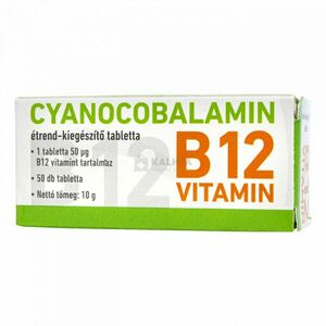 Cyanocobalamin B12-vitamin tabletta 50 db kép
