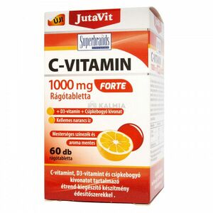 JutaVit C-vitamin 1000 mg Forte rágótabletta +D3-vitamin +csipkebogyó kivonat 60 db kép