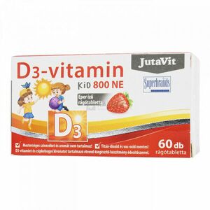 JutaVit D3-vitamin Kid 800 NE 20 mcg eper ízű rágótabletta 60 db kép