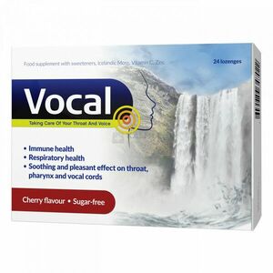 Vocal szopogatótabletta izlandi zuzmóval, C-vitaminnal cseresznye ízű 24 db kép