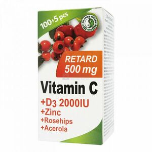 Dr. Chen C-vitamin 500 mg D + Zn + Csipkebogyó + Acerola retard filmtabletta 105 db kép