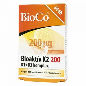 BioCo Bioaktív K2 200 mcg + K1 + D3 komplex tabletta 60 db kép
