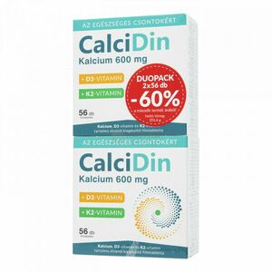 CalciDin kalcium, D3-vitamin és K2-vitamin filmtabletta duopack 56 + 56 db kép