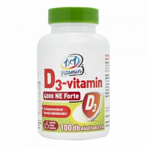 1×1 Vitamin D3-vitamin 4000 NE Forte lime ízű rágótabletta édesítőszerrel 100 db kép