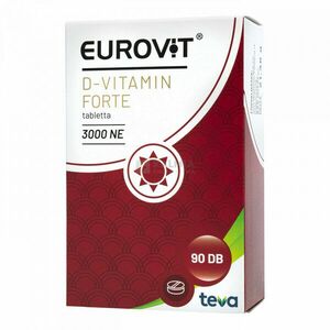 Eurovit D-vitamin 3000 NE Forte étrend-kiegészítő tabletta 90 db kép