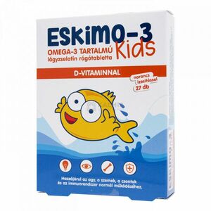 Eskimo 3 Kids Omega-3 D-vitamin rágótabletta narancs 27 db kép