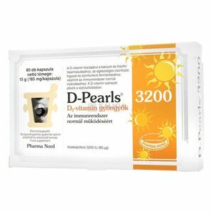 Pharma Nord D-Pearls 3200 D3-vitamin gyöngykapszula 80 db kép