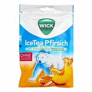 Wick cukormentes torokcukorka barackos ice tea ízzel 72 g kép