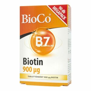 BioCo Biotin 900 mcg tabletta megapack 90 db kép
