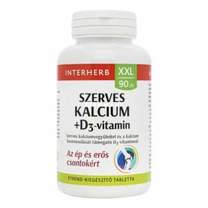Interherb XXL Szerves Kalcium + D3-vitamin tabletta 90 db kép