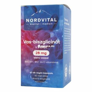 Nordvital Vas-biszglicinát 28 mg + folát kapszula 60 db kép