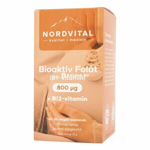 Nordvital bioaktív folát B9-vitamin 800 mcg 60 db kép