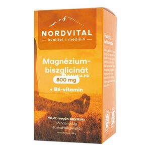 Nordvital magnézium-biszglicinát 800 mg + B6-vitamin kapszula 90 db kép