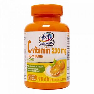 1x1 Vitamin C-vitamin 200 mg +D3-vitamin +Cink narancs ízű rágótabletta 90 db kép