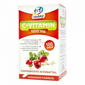 1x1 Vitaday C-vitamin 1000 mg filmtabletta csipkebogyóval 100 db kép