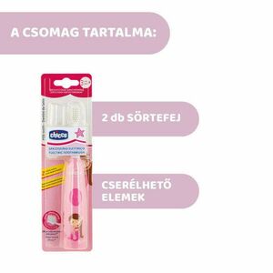 Chicco Elemes fogkefe 1 db pótfejjel rózsaszín 3-6év kép
