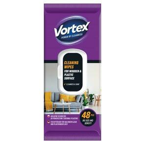 Nedves törlőkendők fa és műanyag felületekre - Vortex Cleaning Wipes for Wooden & Plastic Surface, 48 db. kép