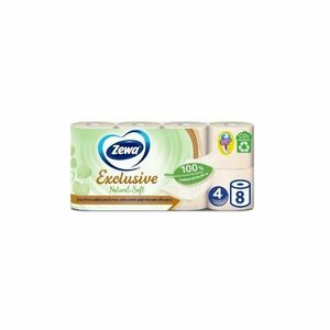 Természetes Finom Toalettpapír, 4 Rétegű - Zewa Exclusive Natural Soft, 8 tekercs kép