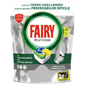Mosogatószer Kapszulák Mosogatógépekhez - Fairy Platinum All in One Lemon, 45 kapszula kép