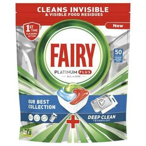 Mosogatószer Kapszula Mosogatógéphez – Fairy Platinum Plus Deep Clean All in One, 50 kapszula kép