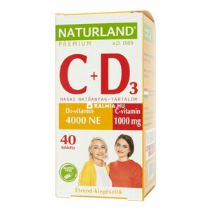 Naturland 1000 mg C-vitamin + 4000 NE D-vitamin tabletta 40 db kép