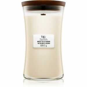 Woodwick White Tea & Jasmine illatgyertya fa kanóccal 609.5 g kép