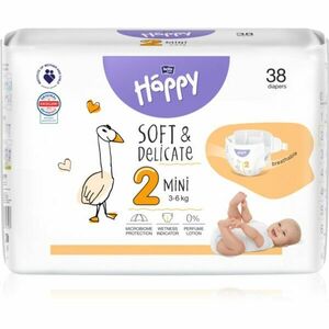 Bella Baby Happy Soft&Delicate Size 2 Mini eldobható pelenkák 3-6 kg 38 db kép