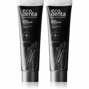 Ecodenta Expert Black Whitening fekete fogfehérítő fogkrém fluoridmentes 2x100 ml kép