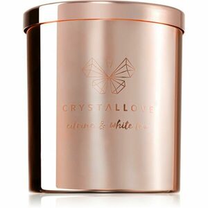 Crystallove Golden Scented Candle Citrine & White Tea illatgyertya 220 g kép