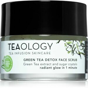 Teaology Cleansing Green Tea Detox Face Scrub cukor peeling a bőr táplálására és a gyengéd tisztítására zöld teával 50 ml kép