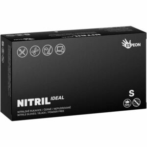 Espeon Nitril Ideal Black púdermentes nitrilkesztyű méret S 100 db kép