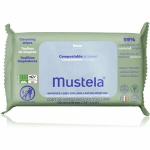 Mustela Compostable at Home Cleansing Wipes tisztító törlőkendő illatosított gyermekeknek születéstől kezdődően 60 db kép