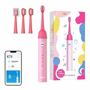 Sonic toothbrush with app for kids and tips set Bitvae K7S (pink) kép