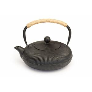 Öntöttvas teáskanna szűrővel 800 ml - fekete díszítéssel kép