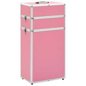 vidaXL rózsaszín alumínium sminkbőrönd kép
