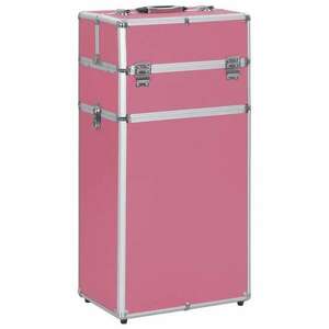 vidaXL rózsaszín alumínium sminkbőrönd kép
