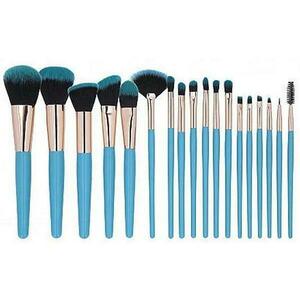 Sminkecset 18 darabos, Kék - Mimo Makeup Brush Blue, 18 db. kép