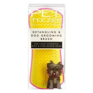 Kisállatszőrkefe - Tangle Teezer Pet Detangling & Dog Grooming Brush for Light Shedding, Wiry and Fine-Haired Dogs, Pink/Yellow-rózsaszín-sárga, 1 db. kép