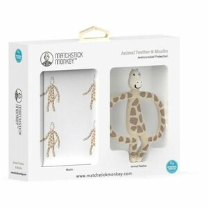 Matchstick Monkey Animal Teether & Muslin Giraffe ajándékszett (gyermekeknek) kép