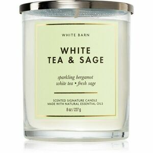 Bath & Body Works White Tea & Sage illatgyertya 227 g kép