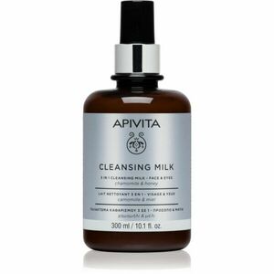 Apivita Cleansing Milk Face & Eyes tisztító tej 3 in 1 az arcra és a szemekre 300 ml kép