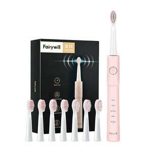 FairyWill FW-E11 Szónikus fogkefe fejkészlettel és tokkal (rózsaszín) kép